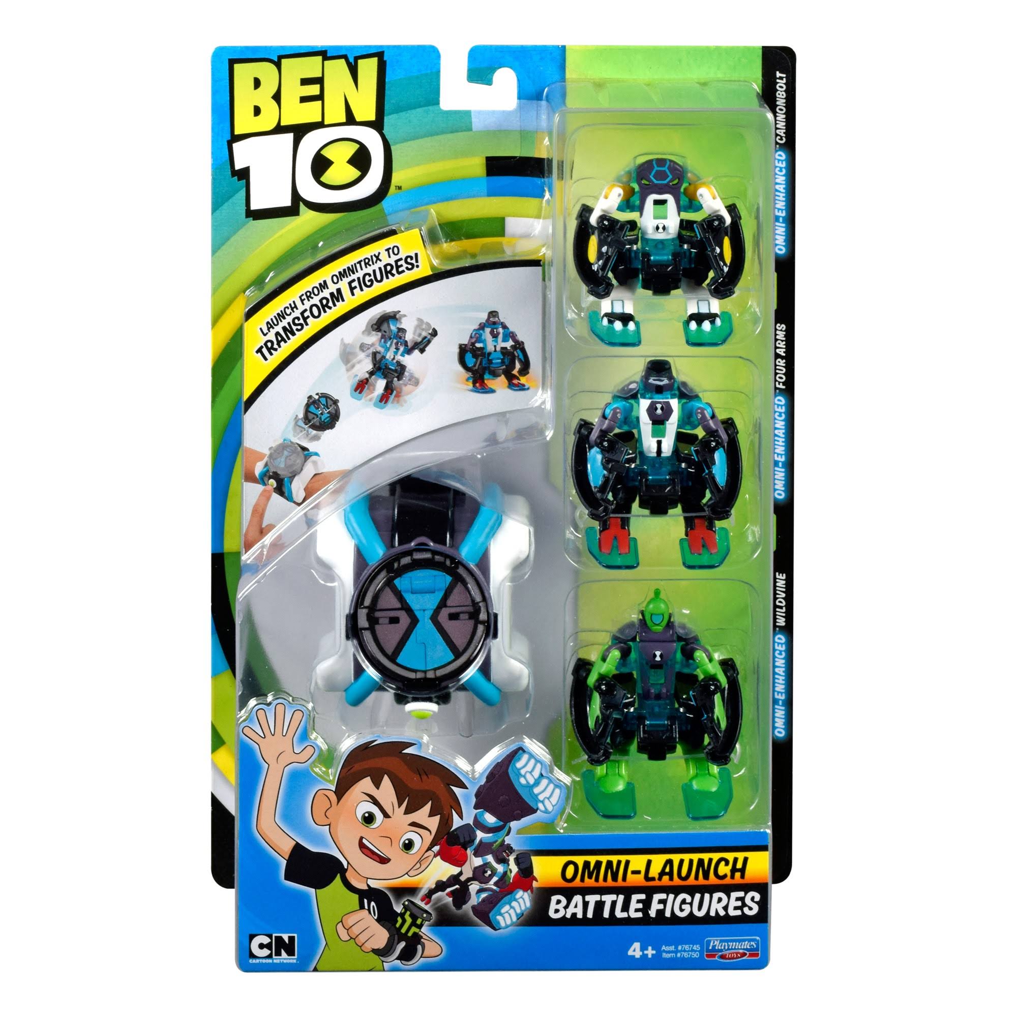 Ben 10 Omni-launch Battle Figures- Omni-Enhanced Four Arms Cannonbolt u0026 Wildvine