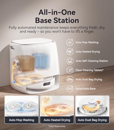 NARWAL Freo Pro Robot Vacuum and Mop Combo, Tangle Free Robot Mop, 8500Pa Powerful Suction, Self-Emptying, Auto Mop Washing, Auto Drying