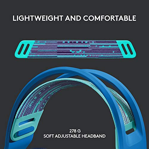 Logitech G733 Lightspeed Wireless Gaming Headset, Suspension Headband, Lightsync RGB, Blue VO!CE Mic, PRO-G Audio – Black, Gaming Headset Wireless