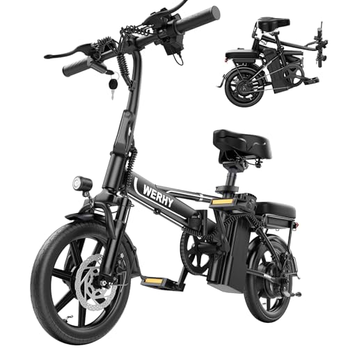 WERHY Electric Bike for Adults, 500W Motor, 22 MPH Max Speed Folding Ebike, 499.2/748.8Wh Battery, 14" Electric Bicycles