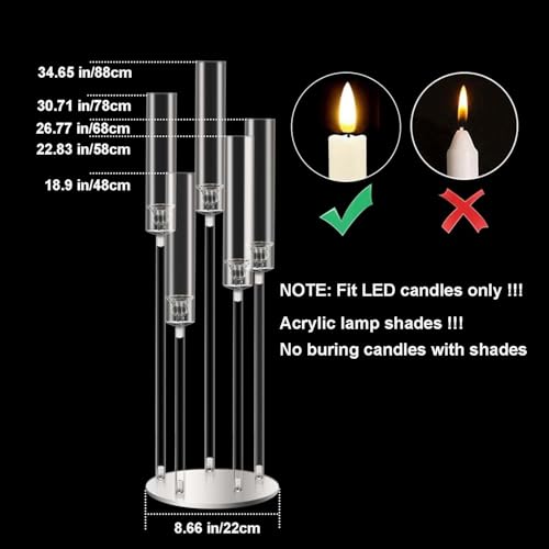 35inch 10pcs Black Candelabra Centerpieces for Tables 5 Arms Wedding centerpieces for Decorations