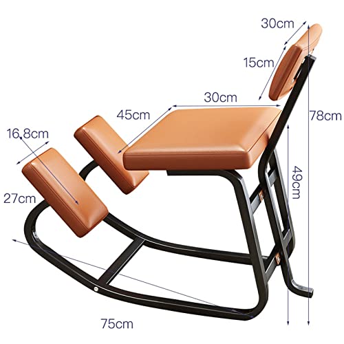 Kneeling Chair with Back Support, Ergonomic Rocking Kneeling Chair for Office and Home, Posture Corrective Seat for Adults Child and Elder