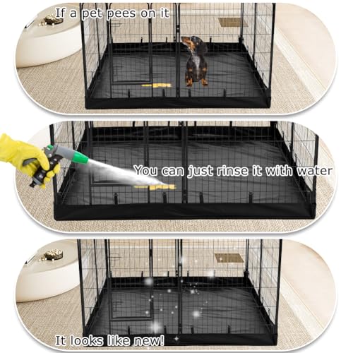 PJYuCien Dog Playpen Plus Storage Bag, 32" H 8 Panels Puppy Pen with Square Bottom, Heavy Duty Dog Fence for Puppies/Small Dogs