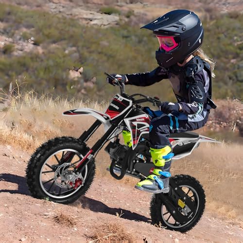 Kids dirt bike - 49cc Dirt Bikes Gas Mini Bike Kids Motorcycle, Upgrade Pit Bike Mini Motorcycle for kids, Off Road Tires, Front Rear Disc Brakes