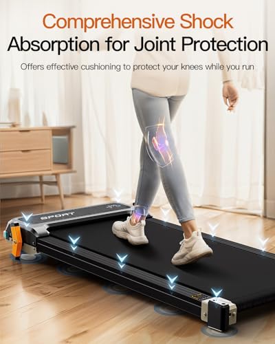 FUNRAY Versatile Walking Pad Treadmill with Incline - Dual-Sided Under Desk Treadmill with Foot Massage