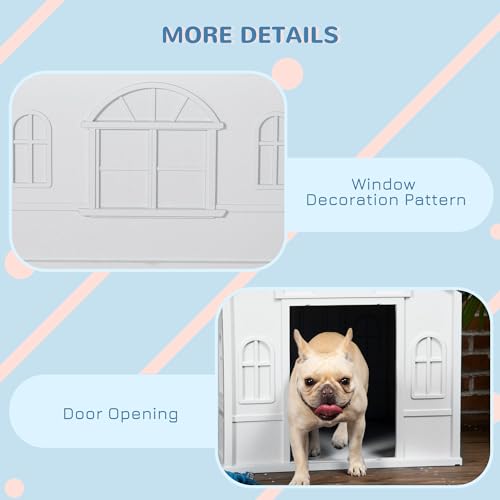 Outdoor Wooden Dog House,Waterproof Kennel with Deck and Sloped Roof,High Stability Pet Dog Cage for Small/Medium Puppy