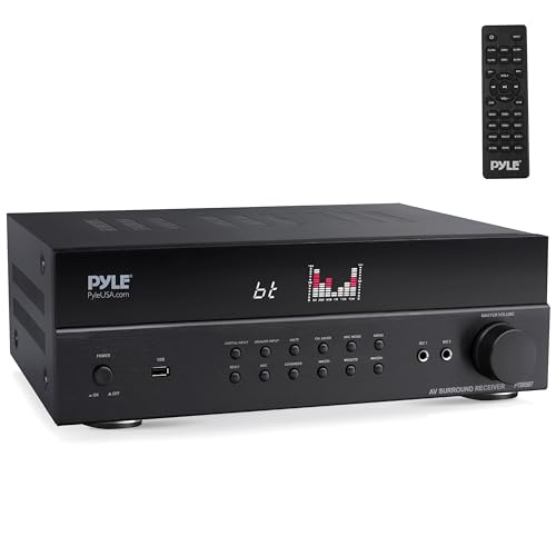 Pyle Hi-Fi Wireless Bluetooth 5.0 Home Theater Receiver - 7.2 Channel Surround Sound Stereo Amp with ARC Support - MP3/USB/DAC/FM Radio