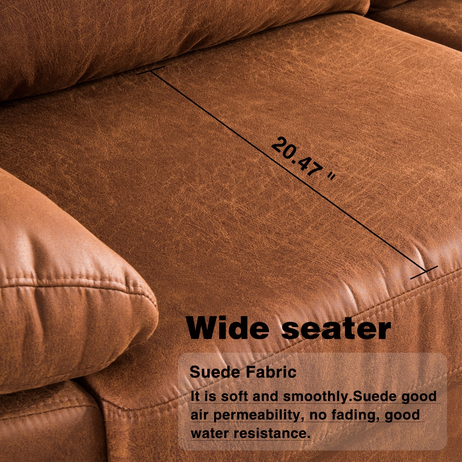 Ovios 100" Convertible Sectional Sofa,3-seat L Shaped Couch with Suede Fabric,Reversible recliner& Chaise for Small Space