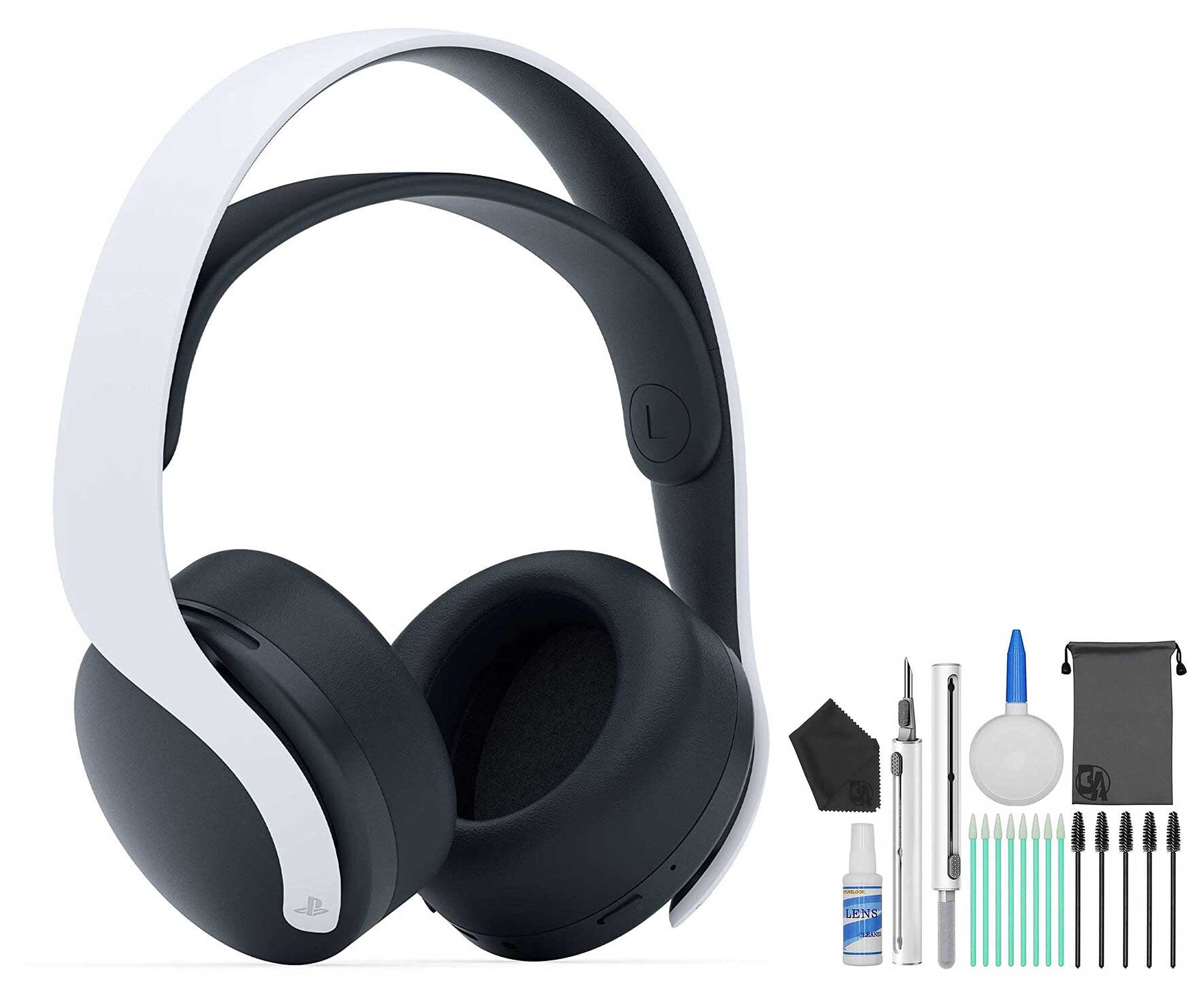 PlayStation PULSE 3D Wireless Headset White BOLT AXTION Bundle Like New