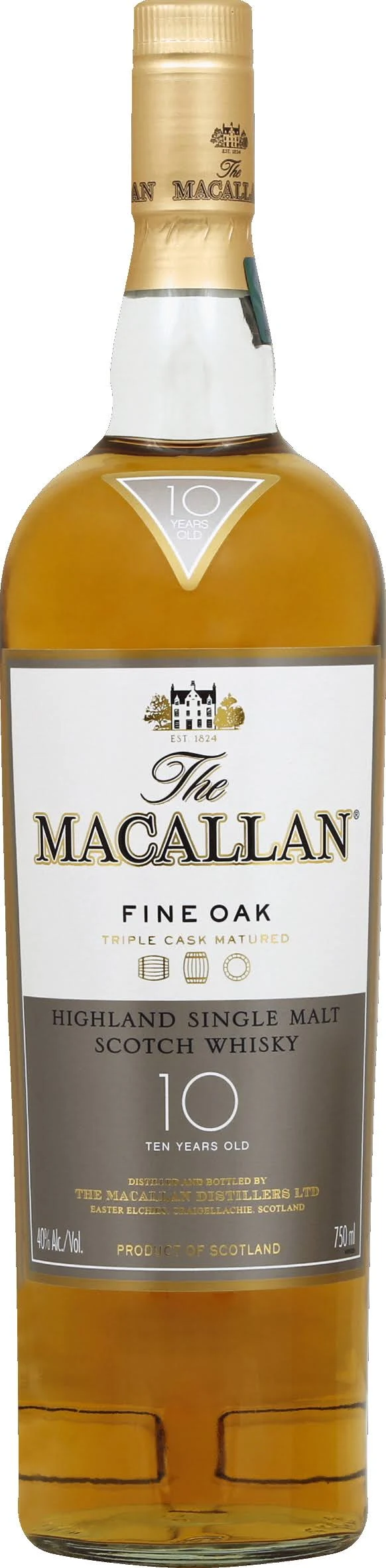 Macallan Fine Oak 10 Year Old Single Malt Scotch Whisky - 750 ml bottle