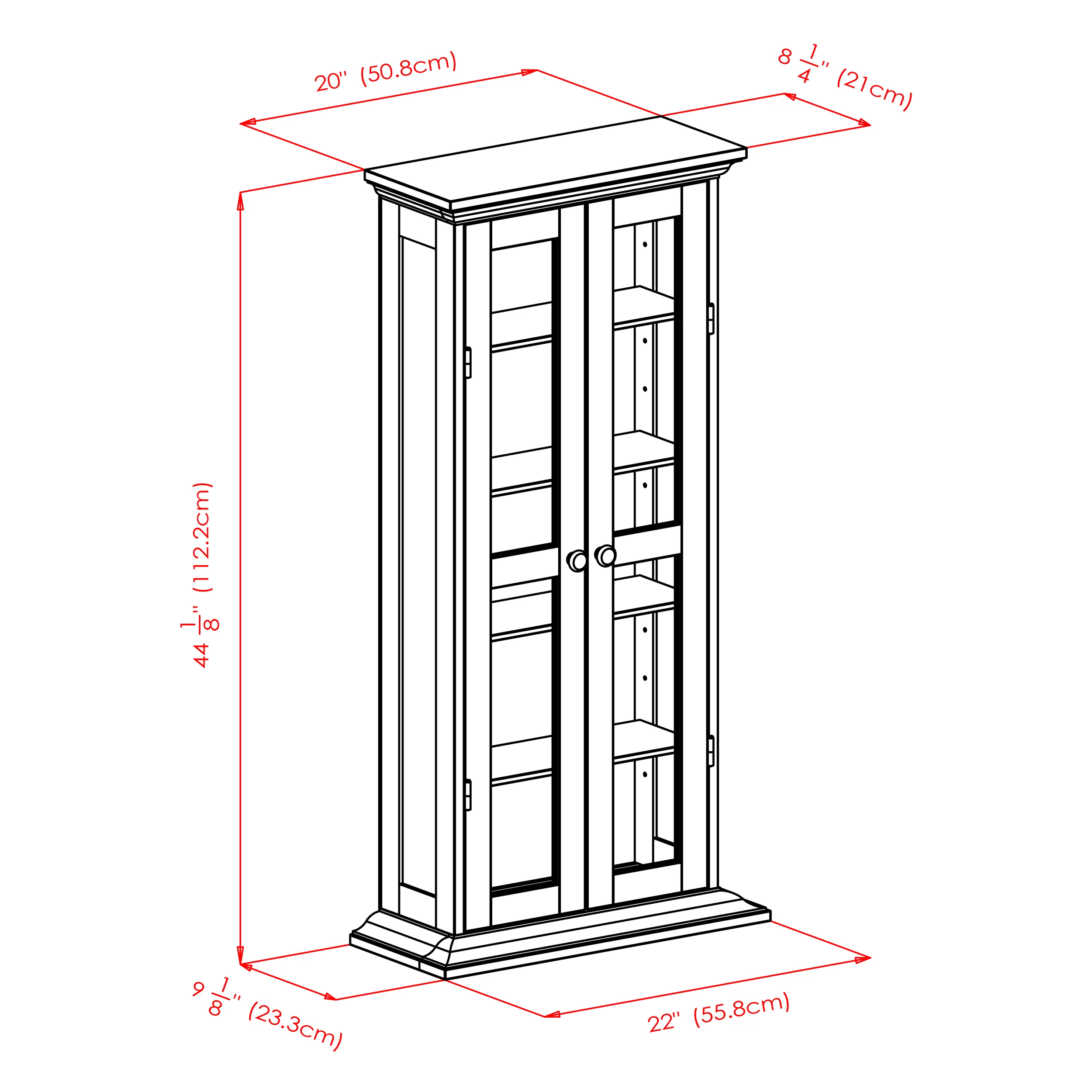 Winsome Wood Holden Media Cabinet, Walnut Finish