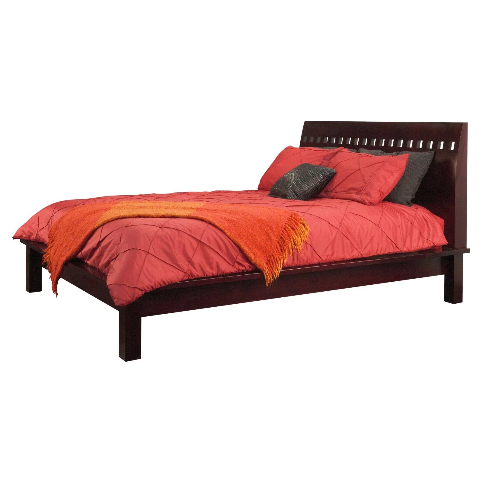 Modus Veneto Contemporary King Solid Wood Platform Bed in Espresso
