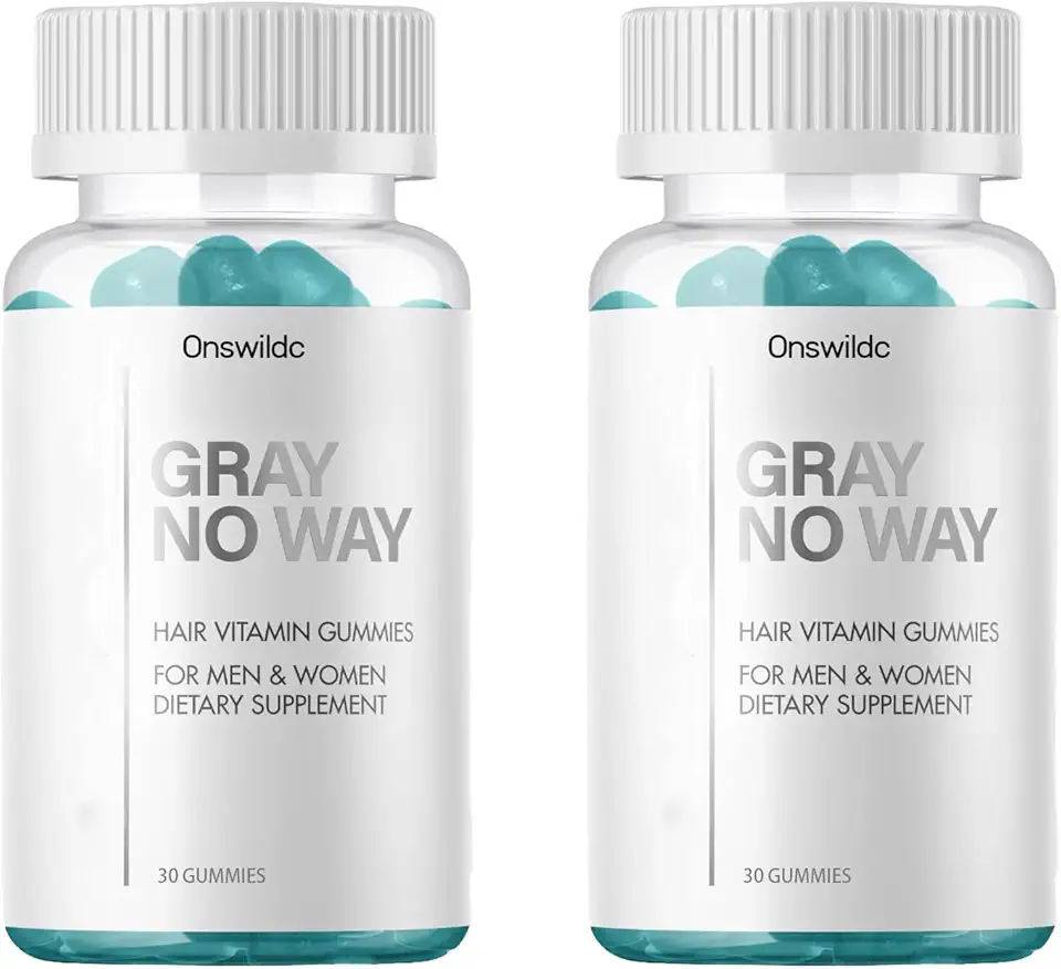 Gray No Wa Hair Gummies - Vegan Hair Growth Gummies with Biotin & Collagen, Suitable for Both Men and Women, 30 Chewable Gummies (2pcs)