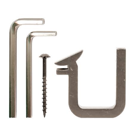 E-Glide 107 in. Un-Finished Red Oak Library Ladder Satin Nickel Sliding Hook Ladder Kit with 8 ft. Rail | EG.300-107RO-08.02