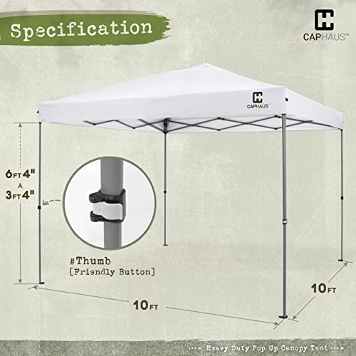 CAPHAUS 12ft x 12ft Patented One-Push Pop Up Outdoor Canopy Tent, Heavy-Duty Commercial Grade w/Central Lock