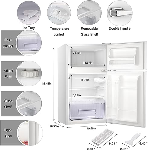 Antarctic Star Compact Mini Refrigerator Separate Freezer