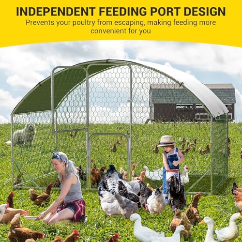 Large Metal Chicken Coop, Walk-in Poultry Cage