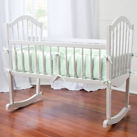 Carousel Designs Solid Seafoam Aqua Crib Bumper