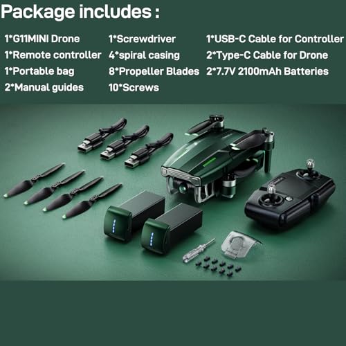G11MINI SE Drones with Camera for Adults 4k/25fps or 2.7k/50fps Video, Drone 7000FT Transmission, Beginner Friendly