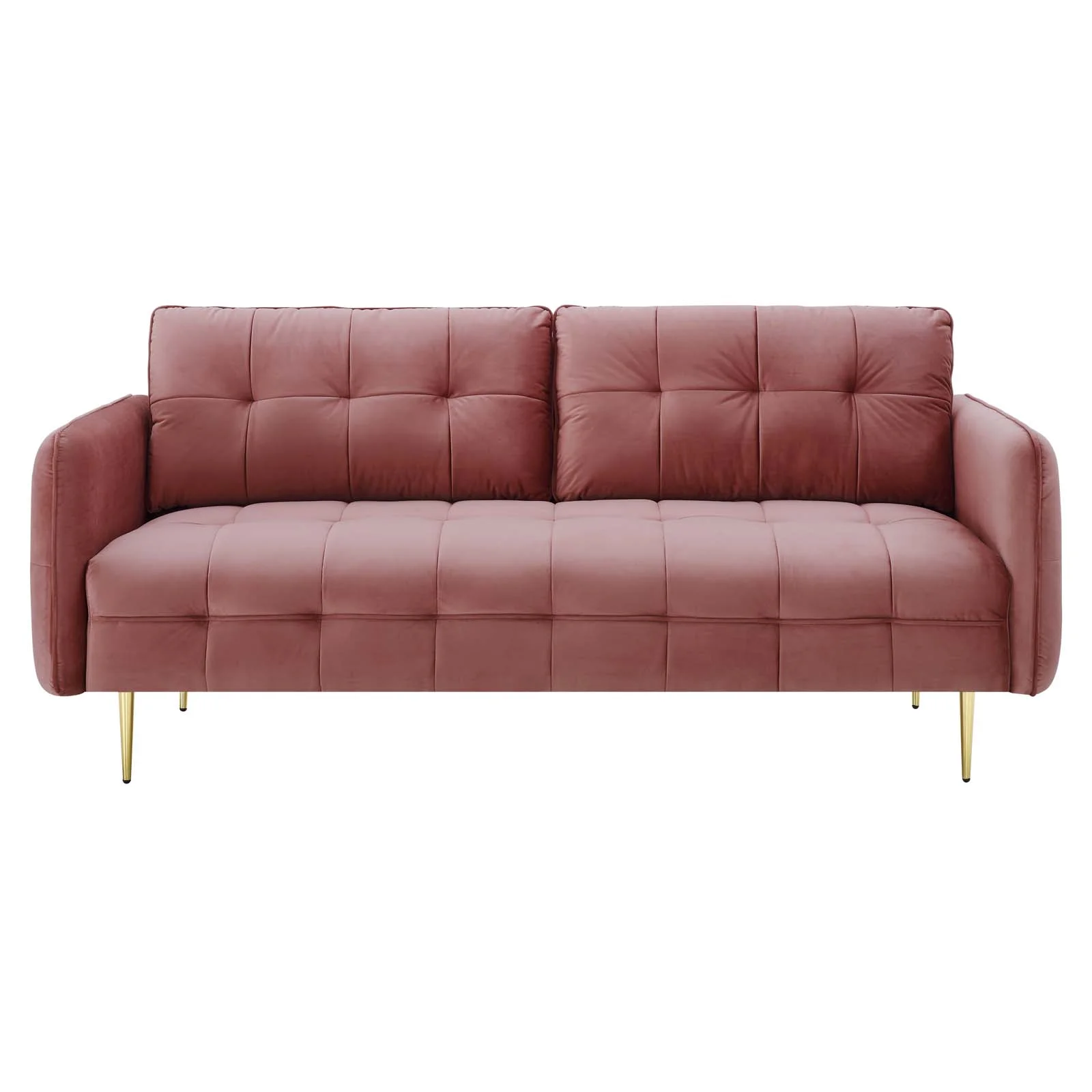 Tufted Sofa, Velvet, Pink, Modern Contemporary Urban Design, Living Lounge Room Hotel Lobby Hospitality