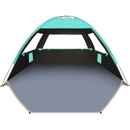 Gorich Beach Tent, Beach Shade Tent for 3/4-5/6-7/8-10 Person with UPF 50+ UV Protection, Portable Beach Tent Sun Shelter Canopy