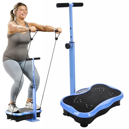 Lifepro TrimLite Vibration Plate Exercise Machine with Handlebars – Whole Body Vibration Machine, Ideal Lymphatic Drainage Massager – 99 Speed Levels