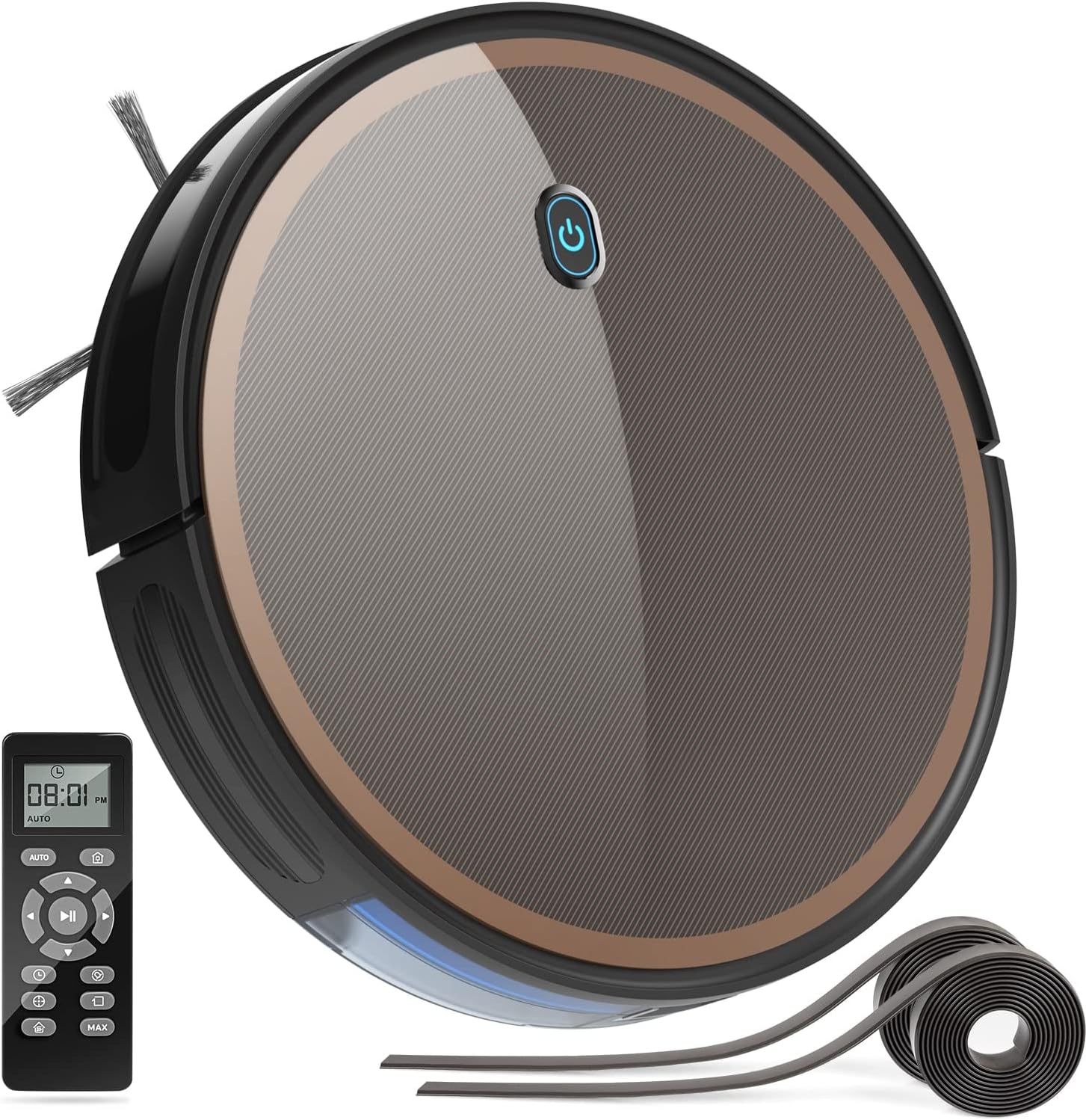 Robot Vacuum Cleaner, 2000pa Super-Strong Suction, Up to 110 min Runtime, Ultra Slim, Self-Charging Smart Robotic Vacuum with Boundary Strips
