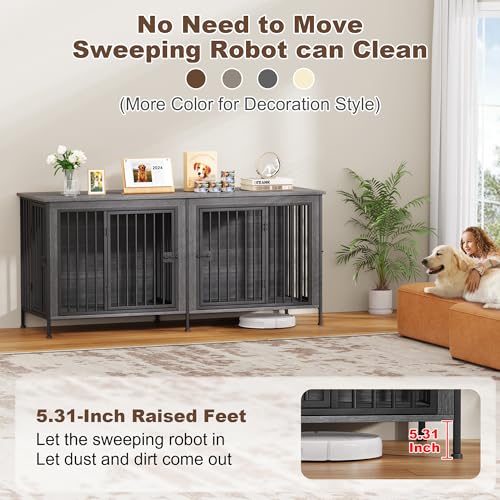 EasyCom 39.96" XL Wooden Large Dog Crate Furniture for Medium and Large Breed