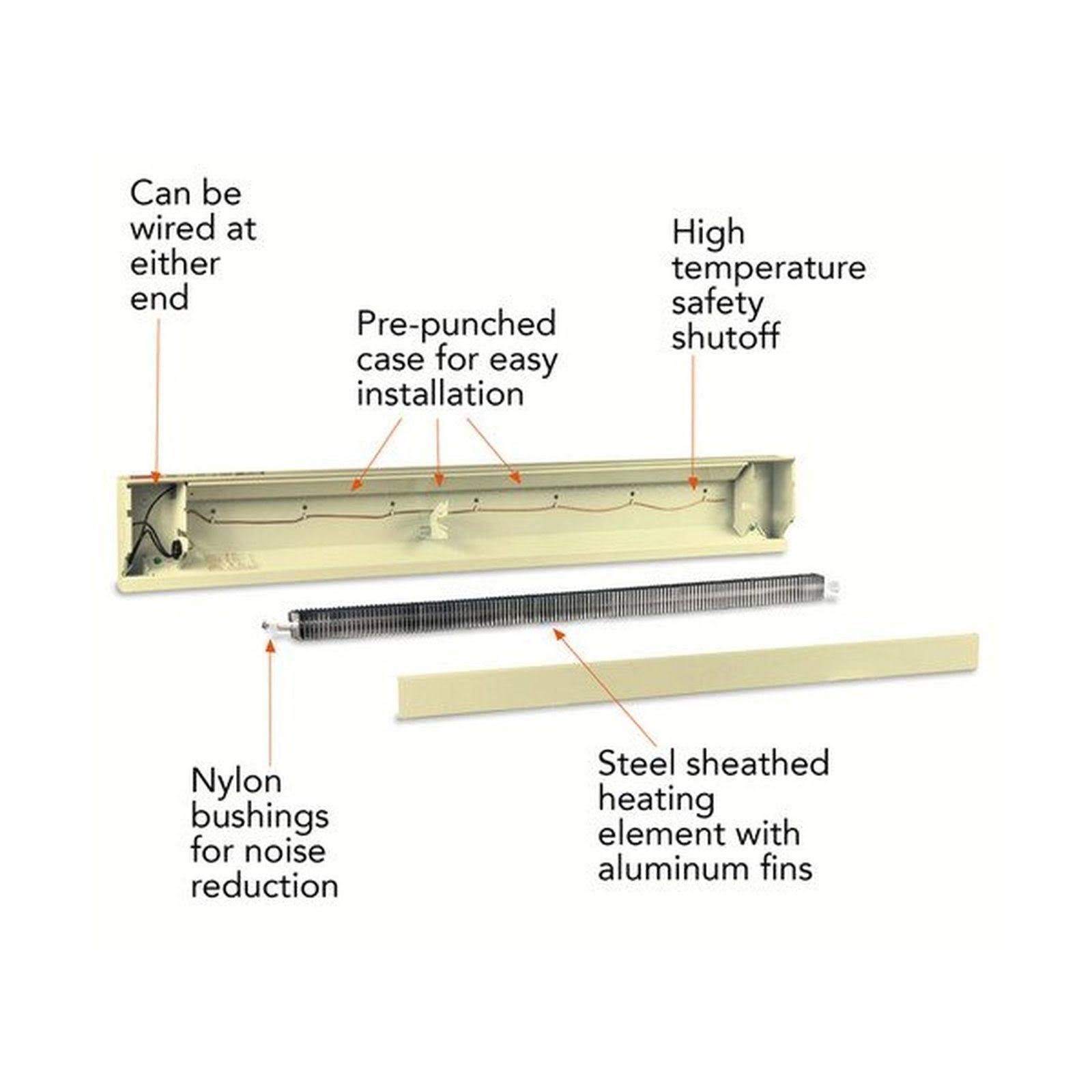 Cadet 4F1000-1A Baseboard Heater, 4 ft. 1000W 120V Electric - Almond