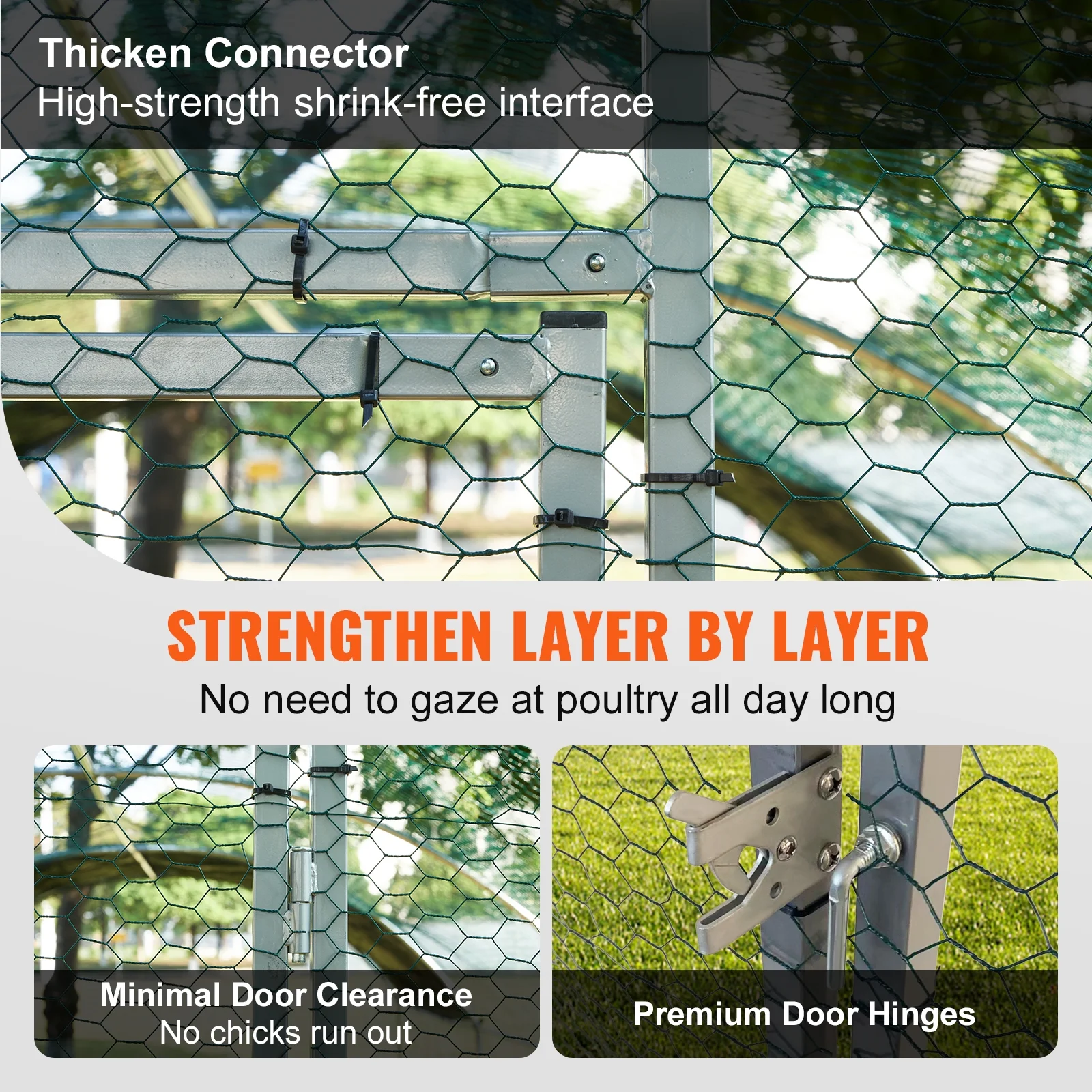 SKYSHALO Chicken Coop Large Metal Chicken Cage House Waterproof Run Large Metal Chicken Coop Outdoor Walk in Chicken Coop Cage Backyard Farm Use