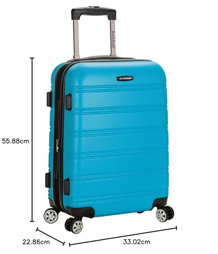 Rockland Melbourne Hardside Expandable Luggage with Spinner Wheels, 2TONEBLUE, 2 Piece (20/28)