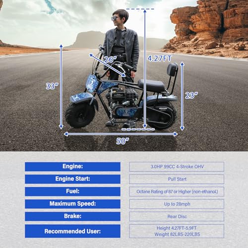 Oryxearth Mini Dirt Bike for Kids, 99CC 4-Stroke Kid Gas Powered Off-Road Pocket Pit Trail Motorcycle W/EPA Approved - Radiant Selections