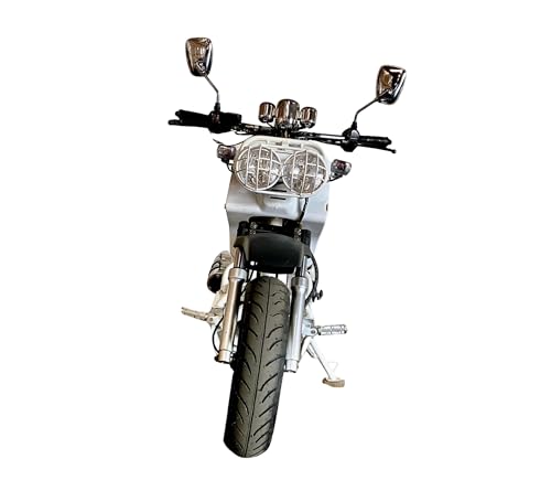 50cc Stretched Scooter Generation 1, Automatic Transmission, PMZ50-19, Wide 205/30-12 Rear Tire, Retro Speedometer, Gas Gauge