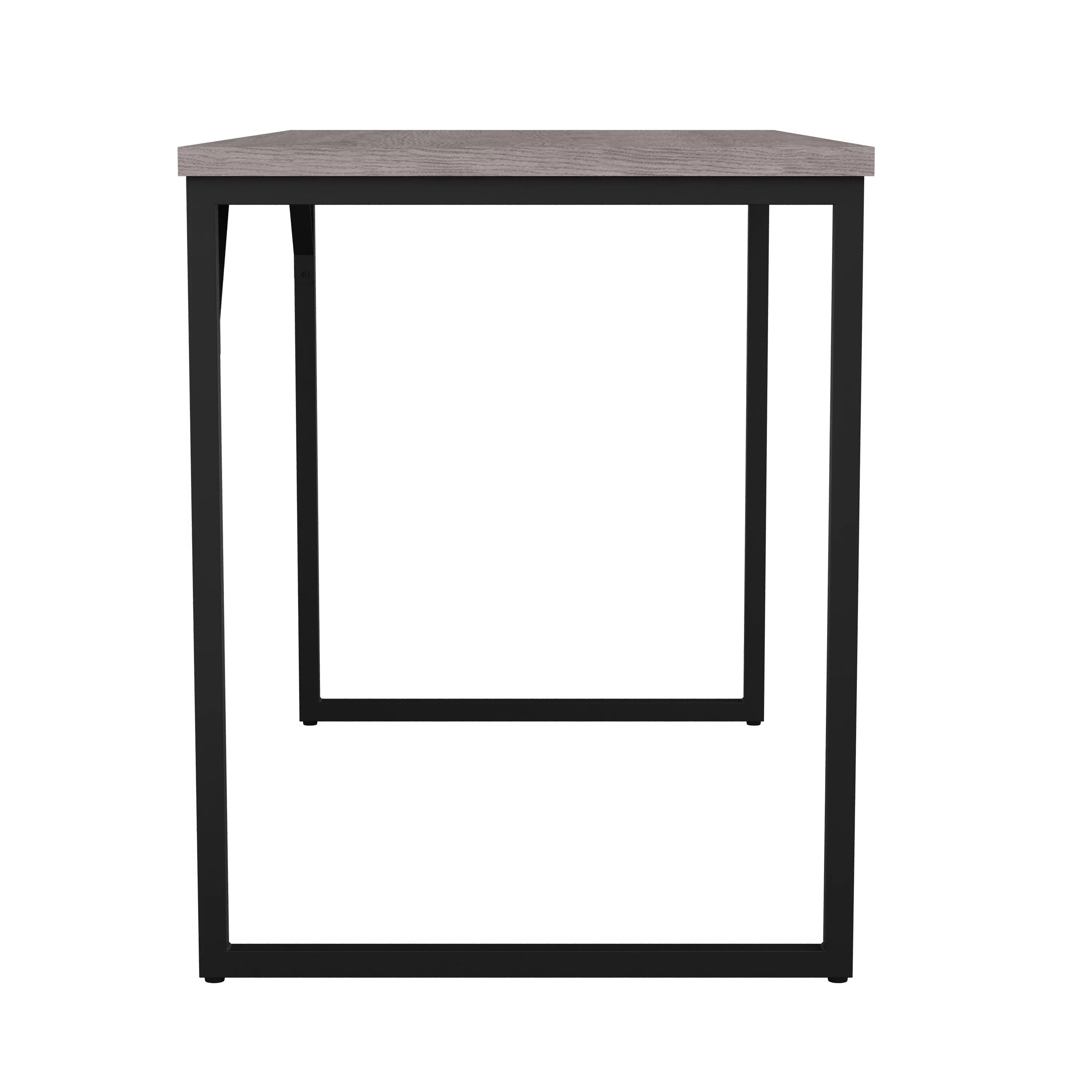 Martha Stewart Noah Home Office Parsons Desk in Gray Wood Grain with Oil Rubbed Bronze Metal Frame