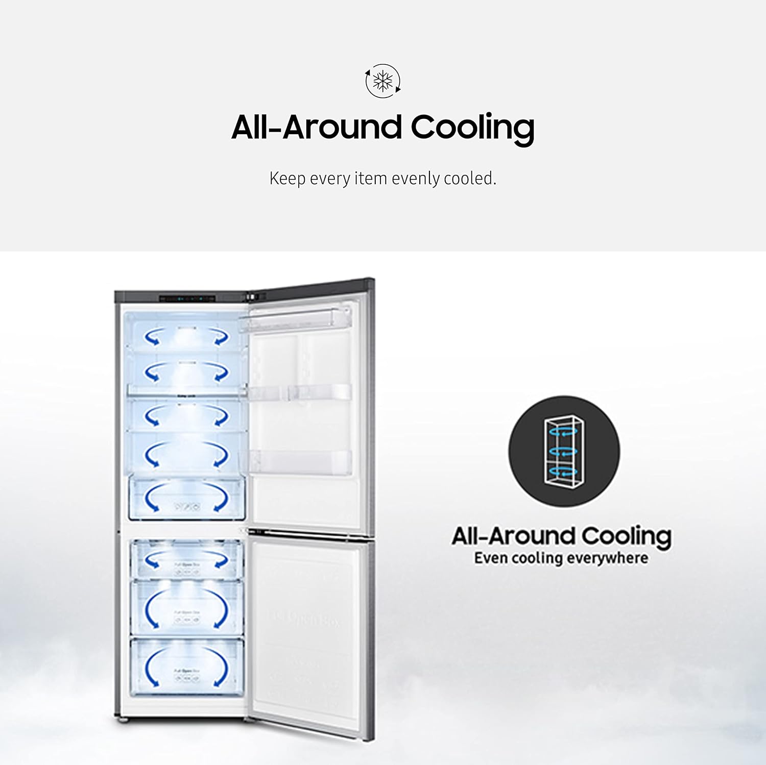 SAMSUNG 11.3 Cu Ft 24" Bottom Freezer Refrigerator, Slim Width for Small Spaces, Even Cooling, LED Lighting, Slide Shelf, RB10FSR4ESR/AA