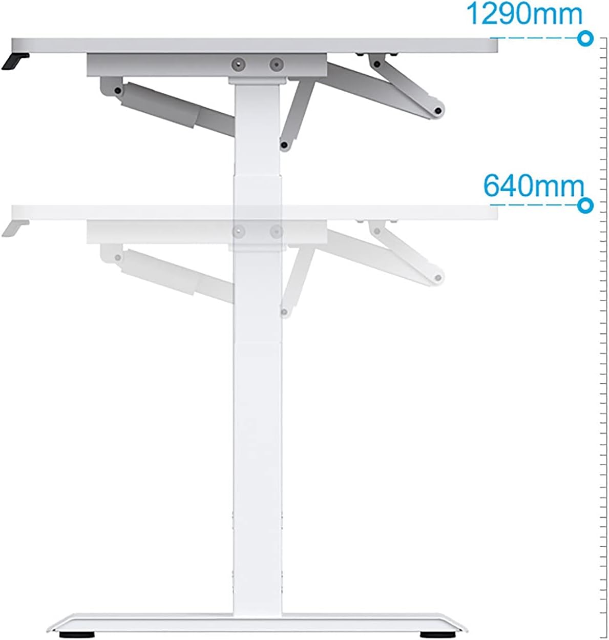 Drafting Desk, Tiltable Tabletop for Artist Electric Lifting Table Tiltable Painting Table Designer Desk Work Table Art Studio Table (Color : White
