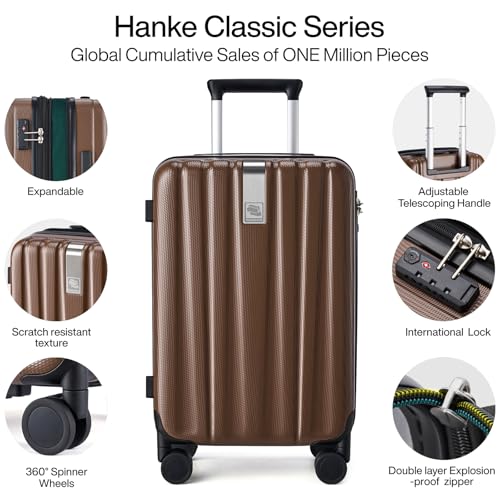 Hanke 29 Inch Luggage Suitcases With Spinner Wheels Lightweight PC hardside Rolling Suitcase With Travel Lock, Checked-Large 29-Inch(Blackish Green)