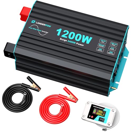 Pure Sine Wave 3500W Power Inverter 12V DC to 120V AC for RV, Truck, Home, Off-Grid, Solar, Inverter with 3 AC Outlet, 30W USB-C, 5V 3.1A USB