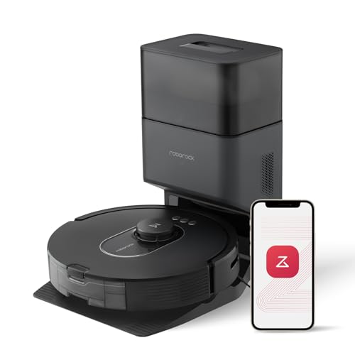 roborock Q5 Max+ Robot Vacuum with Self-Empty Dock, Upgraded from Q5+, 5500 Pa Suction, DuoRoller Brush, Hands-Free Cleaning for up to 7 Weeks