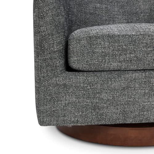 CHITA Swivel Accent Chair, FSC Certified Upholstered Fabric Barrel Chair for Living Room, Fully Assembled, Flax Beige