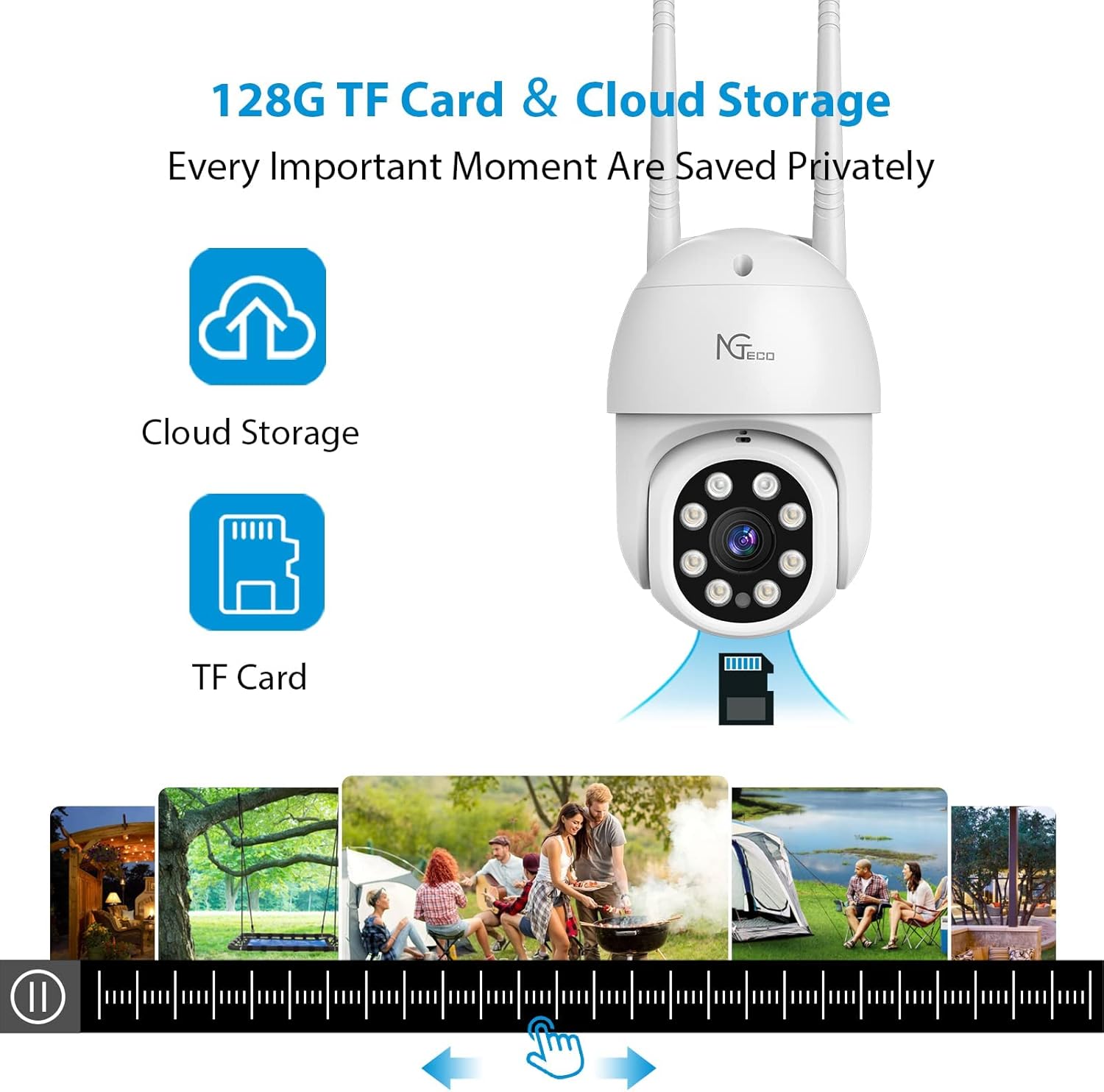 3MP Security Camera Outdoor, NGTeco Pan Tilt 2K Surveillance WiFi Camera with Spotlight Night Vision, 2-Way Audio, AI Motion Detection