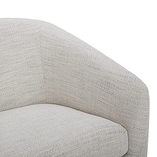 CHITA Swivel Accent Chair, FSC Certified Upholstered Fabric Barrel Chair for Living Room, Fully Assembled, Flax Beige