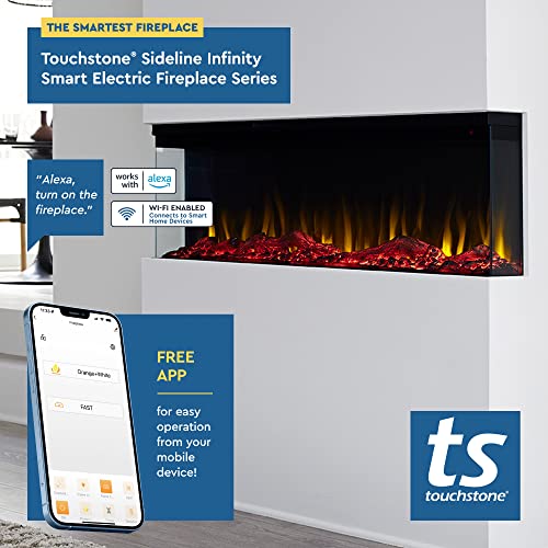 Touchstone Sideline Infinity 3-Sided Smart 72-inch WiFi-Enabled Electric Fireplace - 80051 - Built-in - 60 Color Combinations