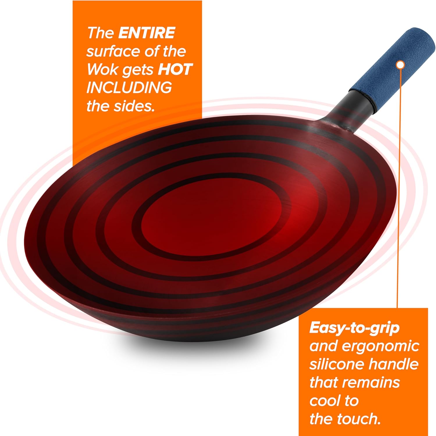 Nuwave Mosaic Induction Wok, Precise Temp Controls from 100°F to 575°F in 5°F, Wok Hei, Infuse Complex Charred Aroma & Flavor, 3 Watts 600,900 & 1500