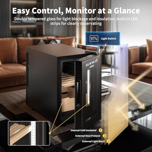 NEEDONE 23L Pro 2 SE Electric Cigar Humidor, Smart Humidity & Temp Quiet Control, Holds 150 Counts