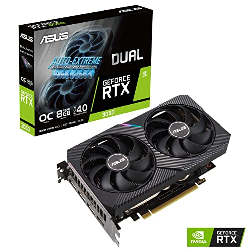 ASUS Dual NVIDIA GeForce RTX 3050 6GB OC Edition Gaming Graphics Card - PCIe 4.0, 6GB GDDR6 Memory, HDMI 2.1, DisplayPort 1.4a, 2-Slot Design