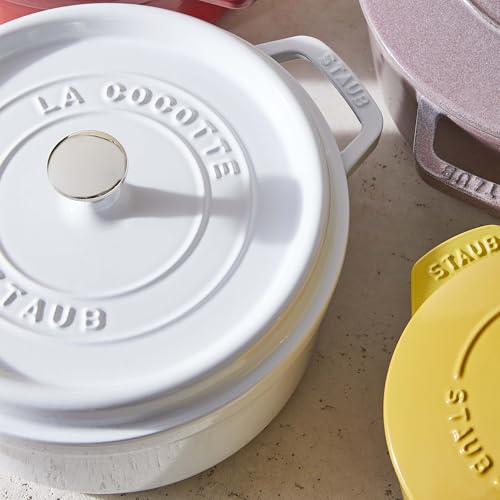 STAUB Cast Iron Dutch Oven 5.5-qt Round Cocotte, Made in France, Serves 5-6, Black Matte