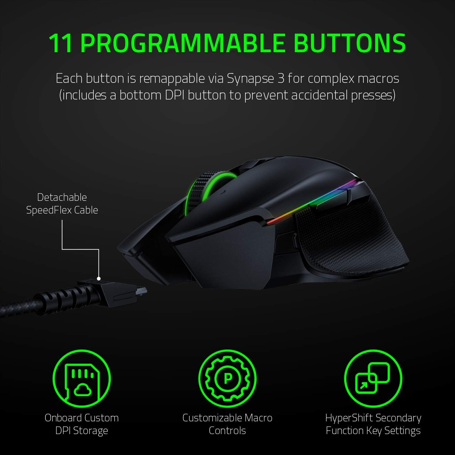 Razer Basilisk Ultimate Hyperspeed Wireless Gaming Mouse: Fastest Gaming Mouse Switch, 20K DPI Optical Sensor, Chroma RGB Lighting