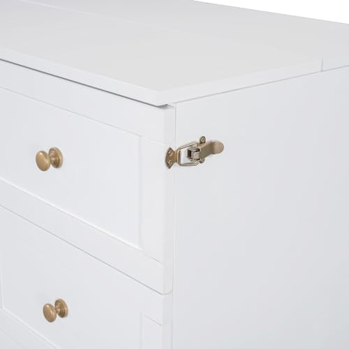 Ball & Cast Queen Size Solid Pine Murphy Bed Chest,Cabinet Hideaway Bed with Charging Station and Large Storage Drawer,Wood Wall Bed can be Folded