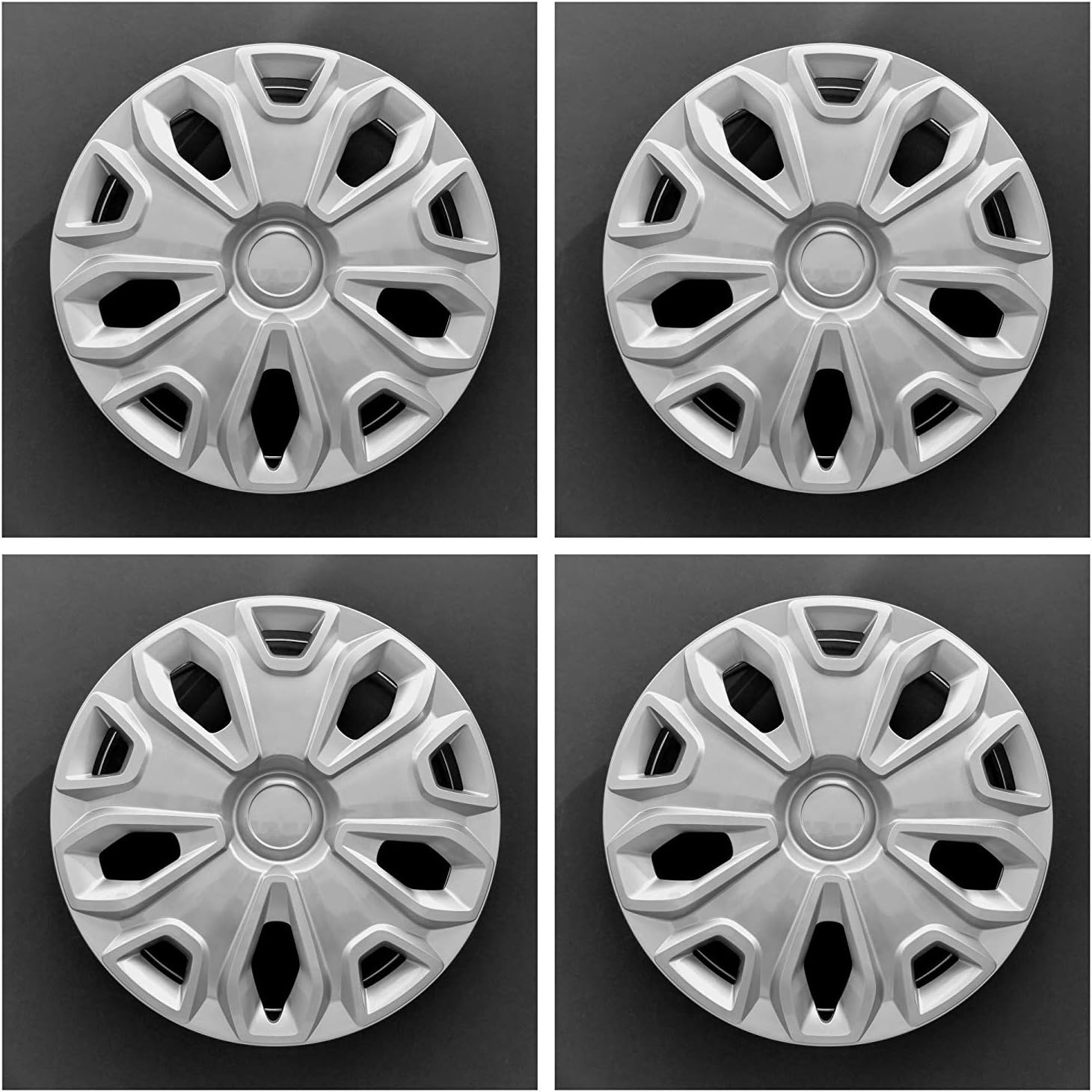 CCI New Wheel Covers Hubcaps Replacements Fits 2014-2019 Ford Transit 150,250 and 350; 16 Inch; 5 Y Spoke; Silver Color; Plastic; Set Of 4